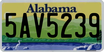 AL license plate 5AV5239