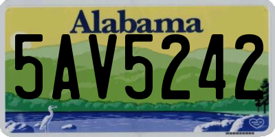 AL license plate 5AV5242