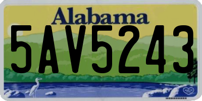 AL license plate 5AV5243
