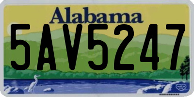 AL license plate 5AV5247