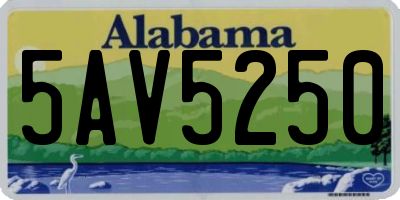 AL license plate 5AV5250