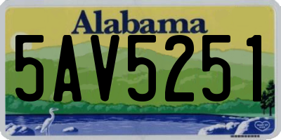 AL license plate 5AV5251