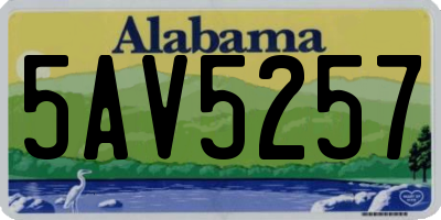 AL license plate 5AV5257