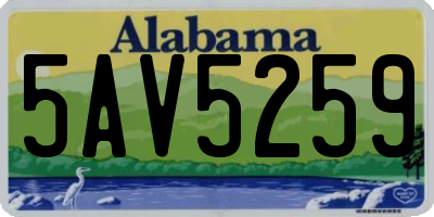AL license plate 5AV5259
