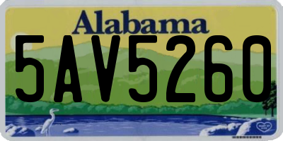 AL license plate 5AV5260