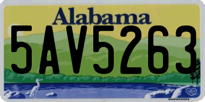 AL license plate 5AV5263