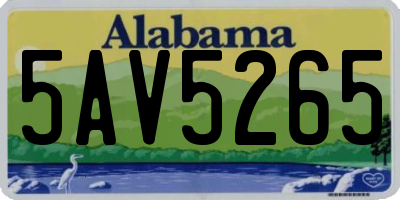 AL license plate 5AV5265