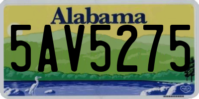 AL license plate 5AV5275