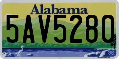 AL license plate 5AV5280