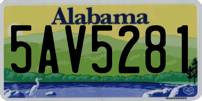 AL license plate 5AV5281