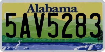 AL license plate 5AV5283