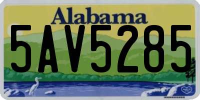 AL license plate 5AV5285