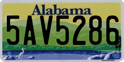 AL license plate 5AV5286