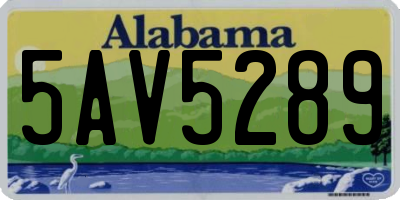 AL license plate 5AV5289