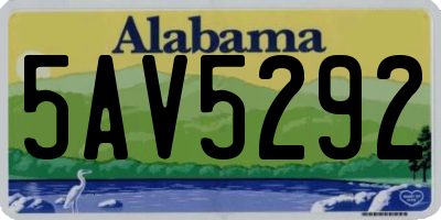 AL license plate 5AV5292