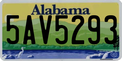 AL license plate 5AV5293
