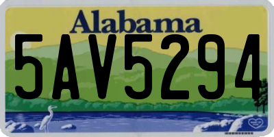 AL license plate 5AV5294