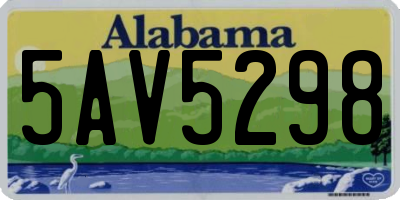AL license plate 5AV5298