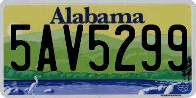 AL license plate 5AV5299