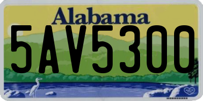 AL license plate 5AV5300