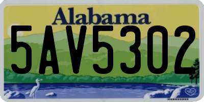 AL license plate 5AV5302