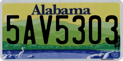 AL license plate 5AV5303