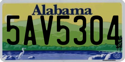 AL license plate 5AV5304