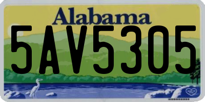 AL license plate 5AV5305
