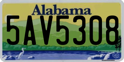 AL license plate 5AV5308