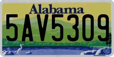 AL license plate 5AV5309