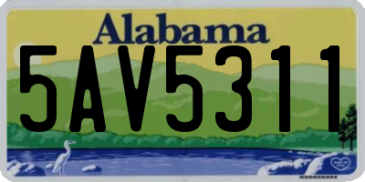 AL license plate 5AV5311