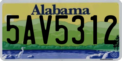 AL license plate 5AV5312