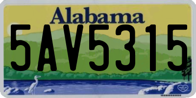 AL license plate 5AV5315