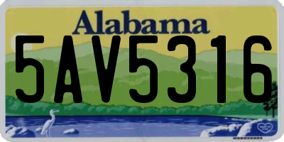 AL license plate 5AV5316