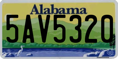 AL license plate 5AV5320