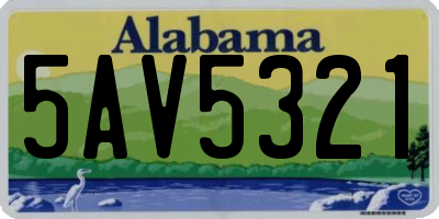 AL license plate 5AV5321