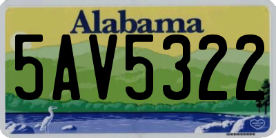 AL license plate 5AV5322