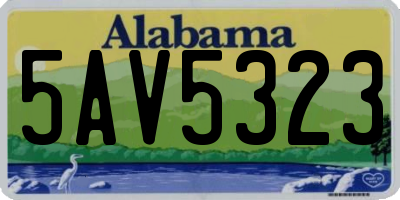AL license plate 5AV5323
