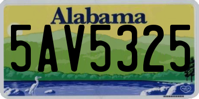 AL license plate 5AV5325