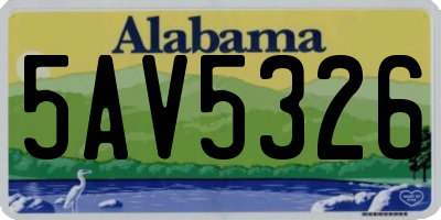 AL license plate 5AV5326
