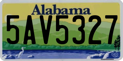 AL license plate 5AV5327