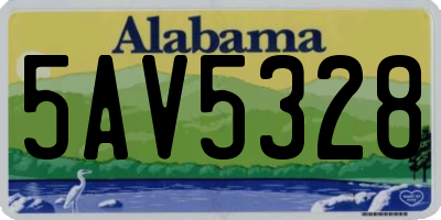 AL license plate 5AV5328