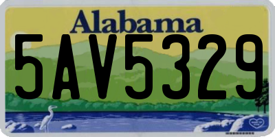 AL license plate 5AV5329