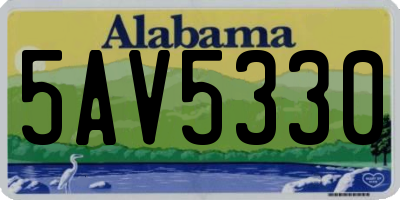 AL license plate 5AV5330