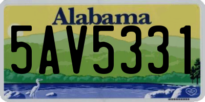 AL license plate 5AV5331