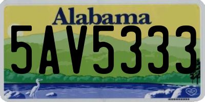 AL license plate 5AV5333