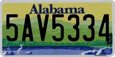 AL license plate 5AV5334