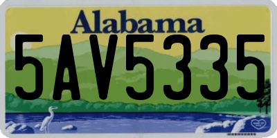 AL license plate 5AV5335