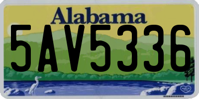 AL license plate 5AV5336