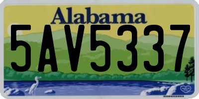 AL license plate 5AV5337